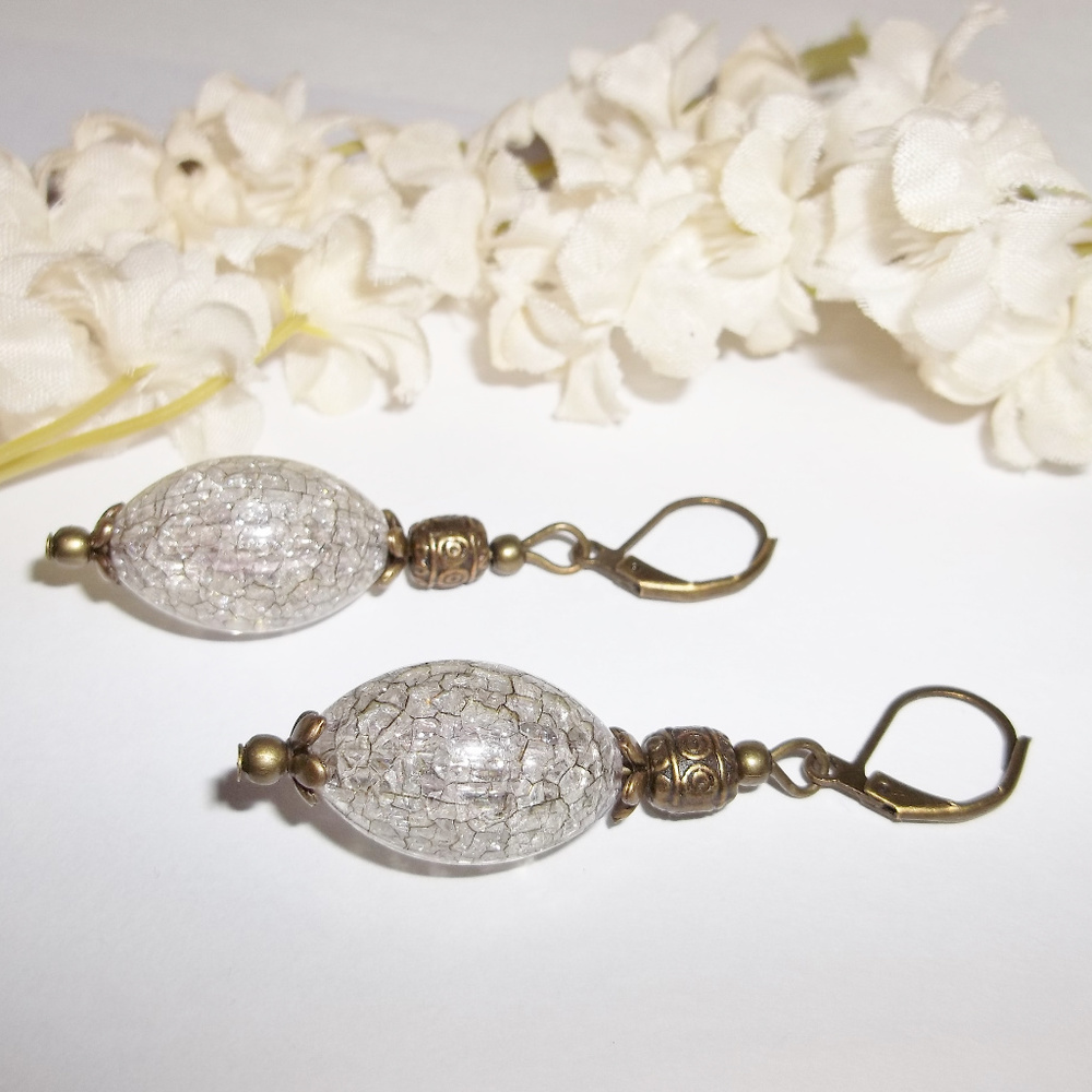 Brown Clear & Bronze Dangle Earrings Set NWT 5052 - Picture 4 of 10